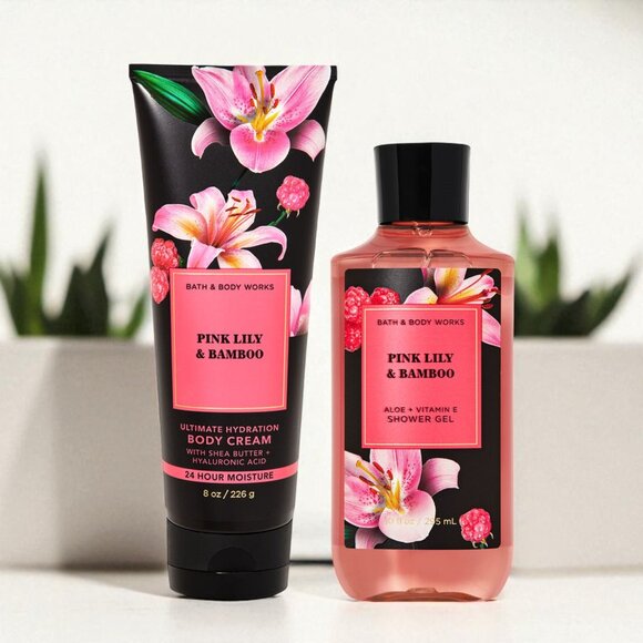 🆕Bath & Body Works Pink Lily & Bamboo Bundle/Lot - Picture 1 of 3